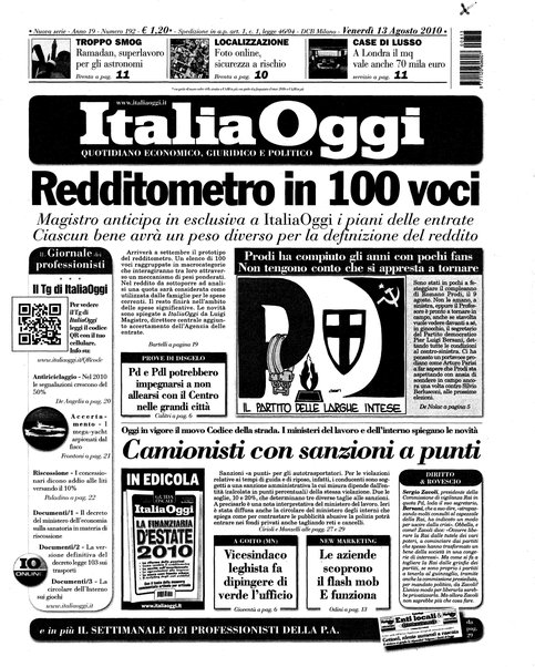 Italia oggi : quotidiano di economia finanza e politica